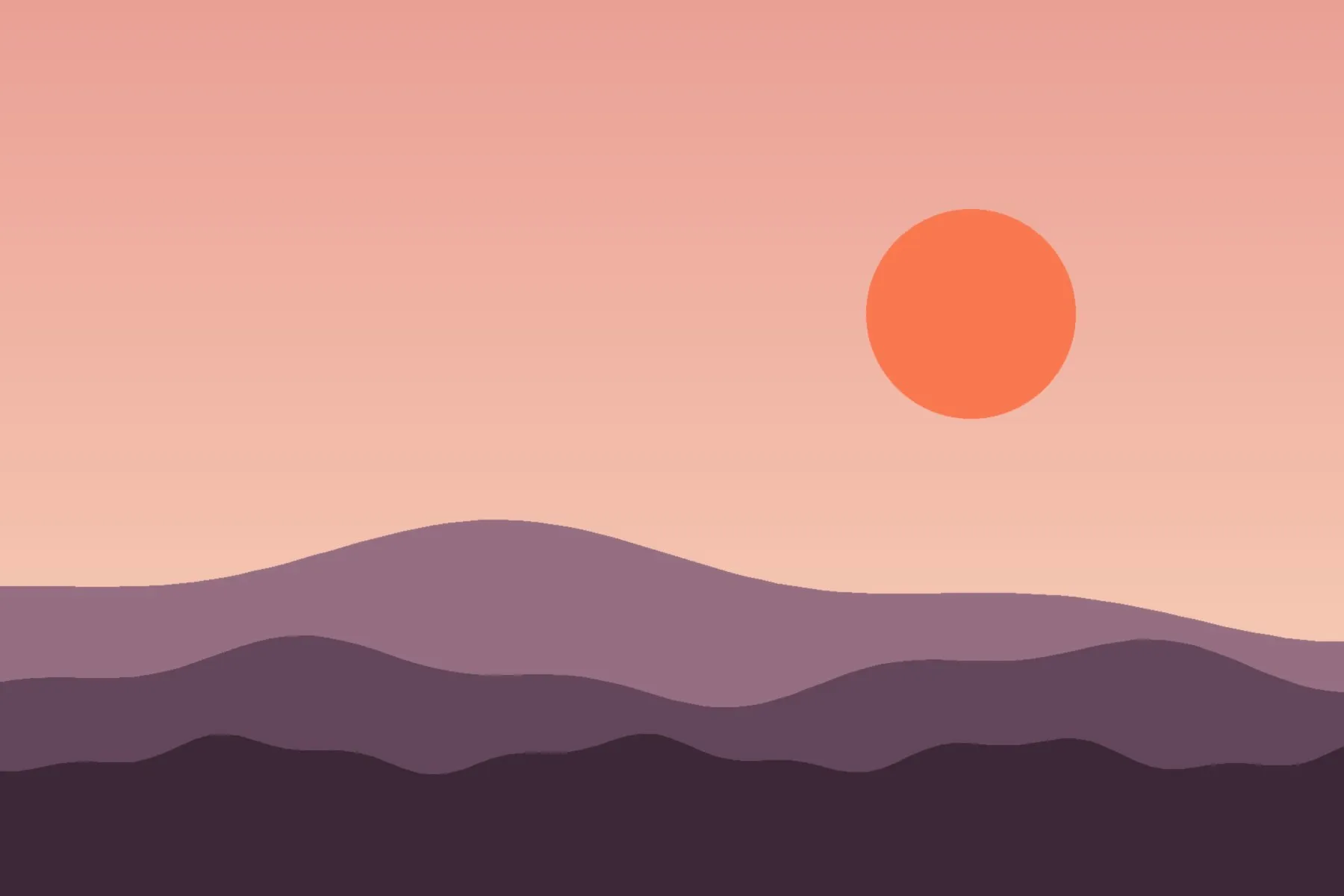 A warm sunset behind soft purple hills (sample image)