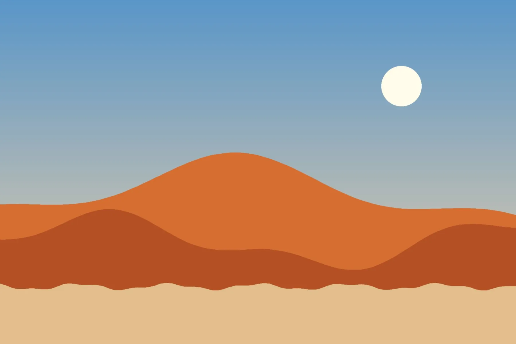 Rust-red dunes under a pale desert sky (sample image)